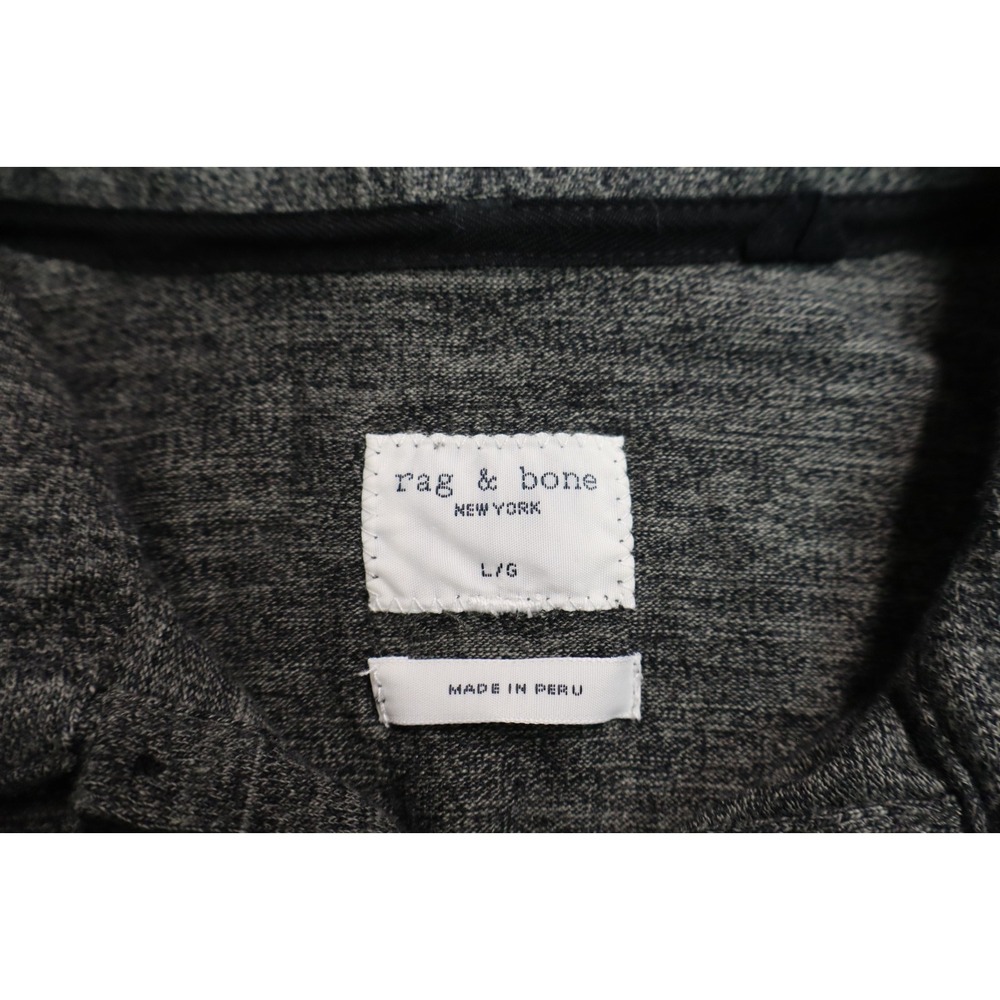 Mens Rag & Bone Heather Gray Polo Size L Cotton Blend Short Sleeve - Picture 6 of 8